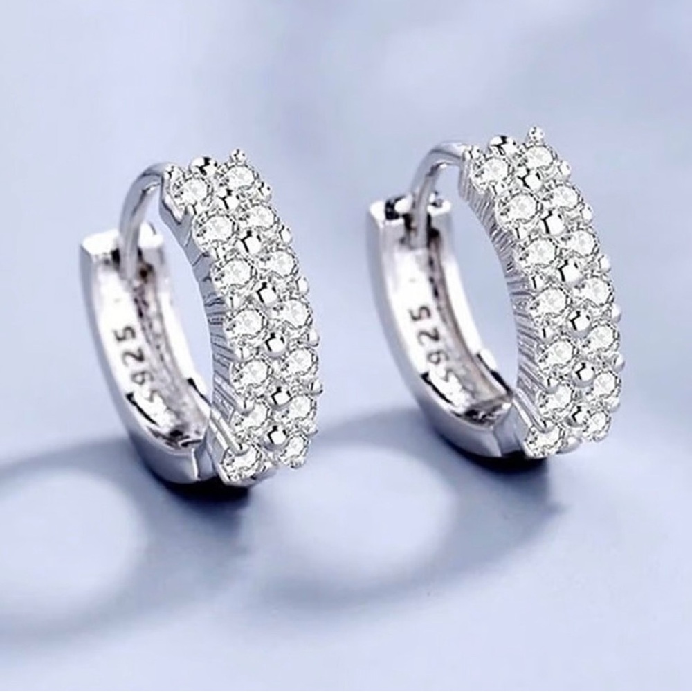 NEW Dainty 925 ST Silver Huggie Hoop Earrings